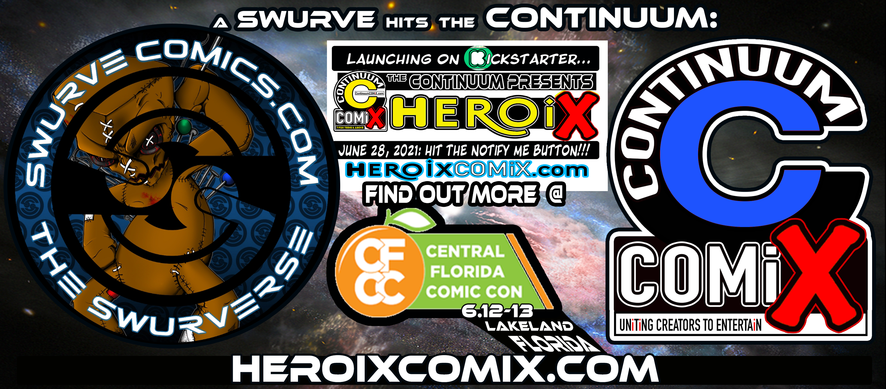 Continuum COMiX SWURVES into CFCC (Lakeland Florida 6.12-13.21) with Some HEROIC NEWS -From THE COMiX NEWS WiRE.